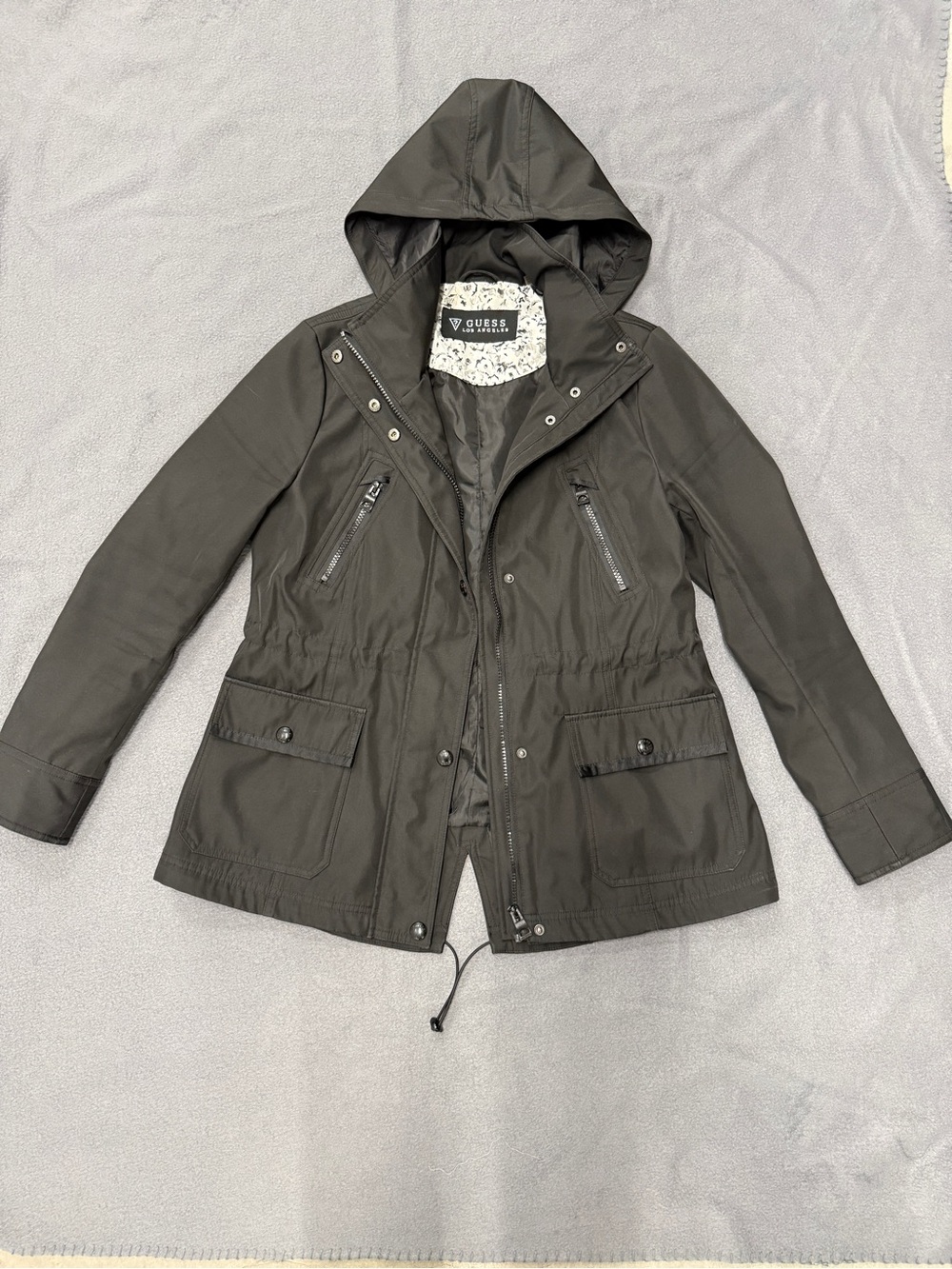 Guess Hooded Cinched Rain Jacket